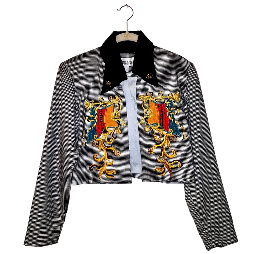 Deborah Laws Collection Vintage Cropped Embroidered Blazer